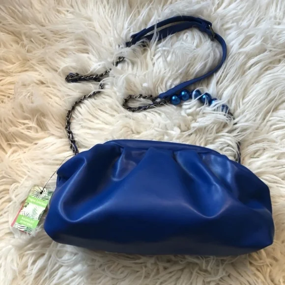 Badgley Mischka Blue Wrapped Frame Crossbody Bag - Picture 4 of 5